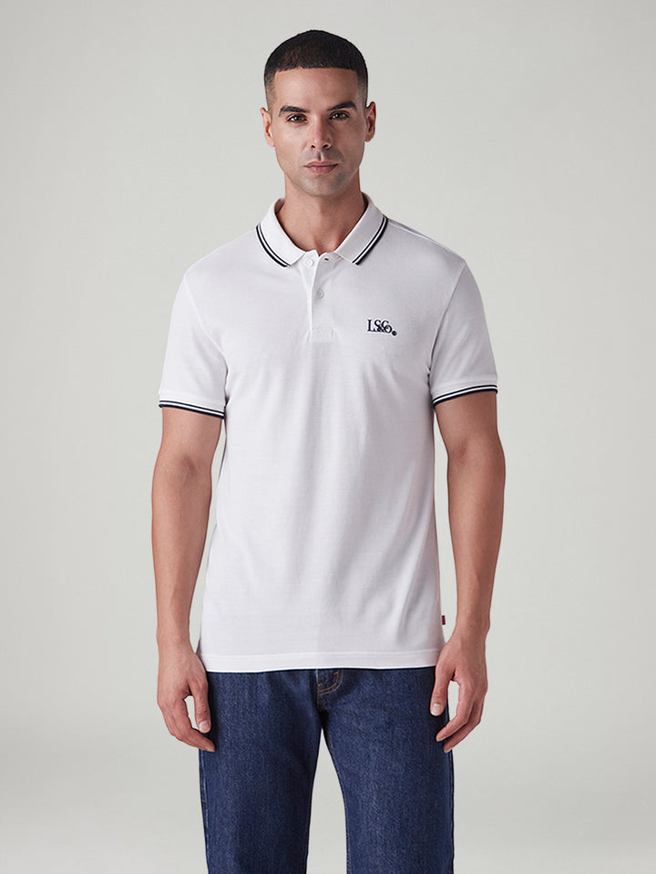 Men's Logo Printed Slim Fit Pique Polo T-Shirt