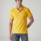 Men's Solid Yellow Slim Fit Pique Polo T-shirt - Styleshot View