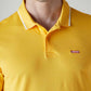 Men's Solid Yellow Slim Fit Pique Polo T-shirt - Detail View