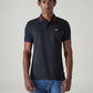 Men's Solid Black Slim Fit Pique Polo T-shirt - Front View
