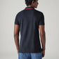 Men's Solid Black Slim Fit Pique Polo T-shirt - Back View
