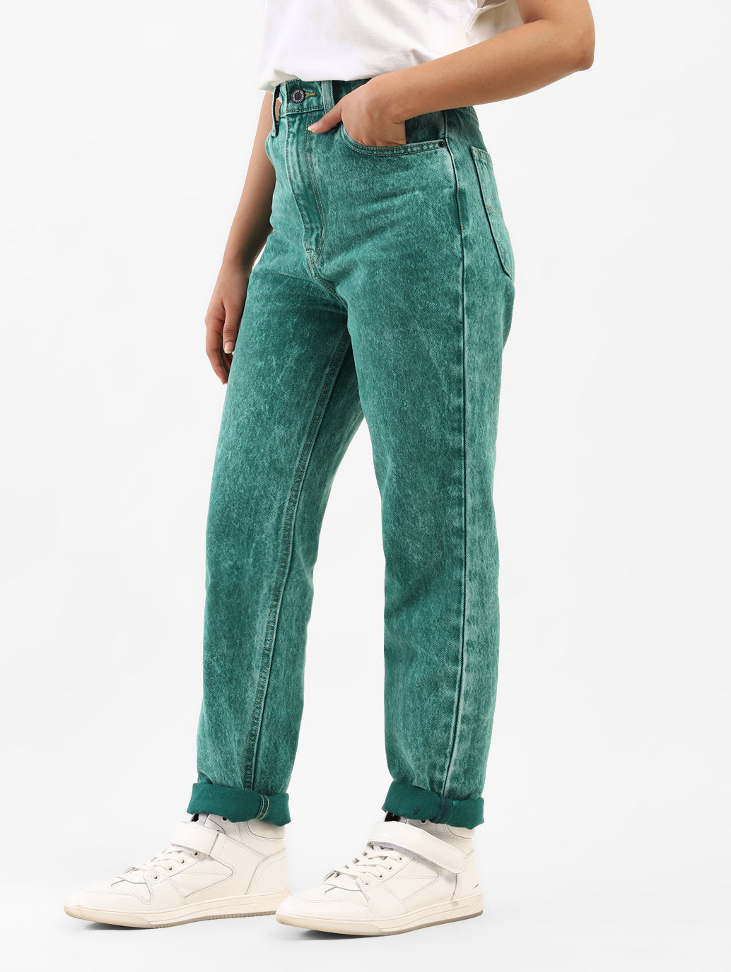 Levi's x Deepika Padukone Emerald High Straight Jeans