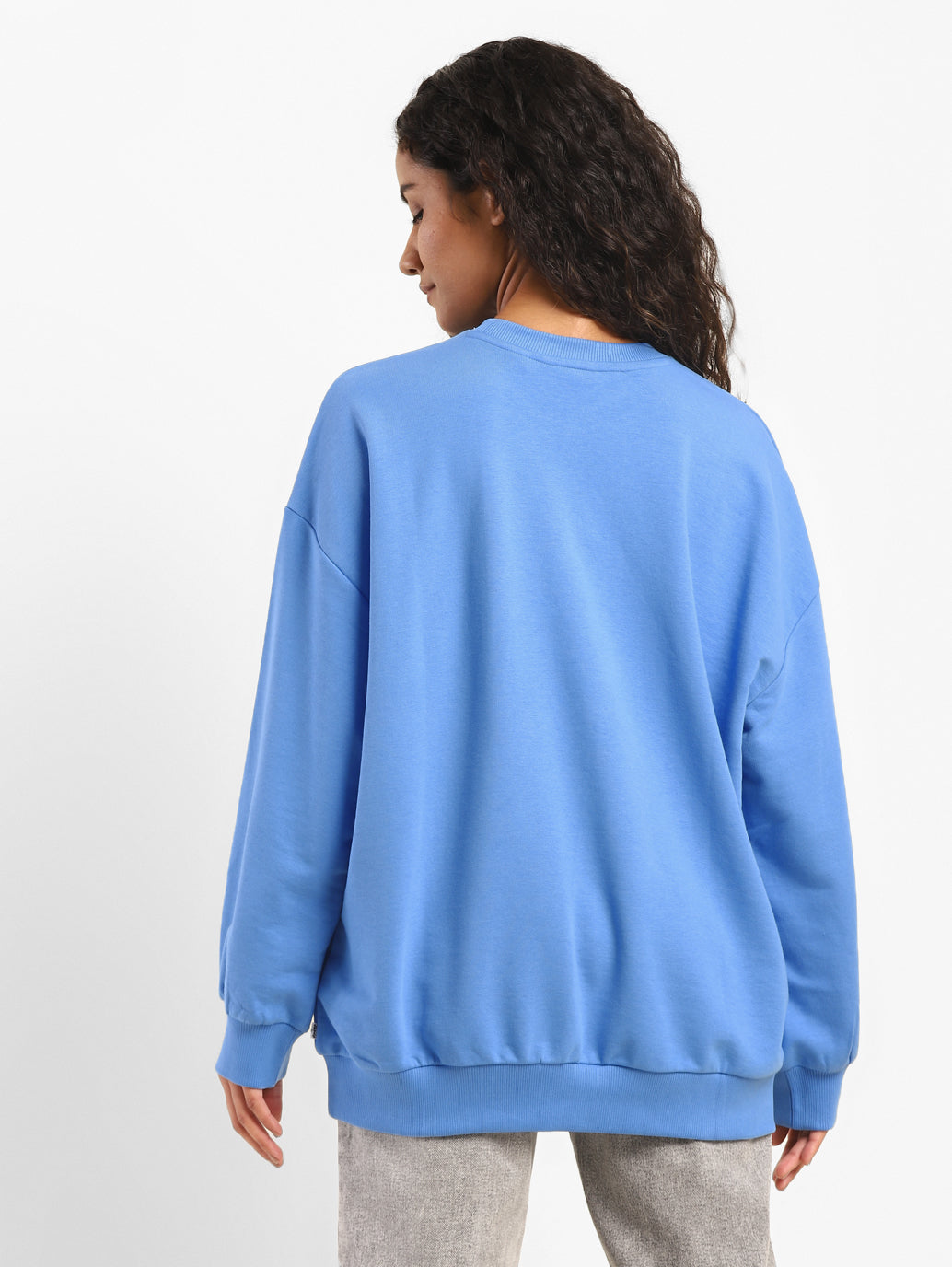 Women's Blue Crew Neck Sweatshirts