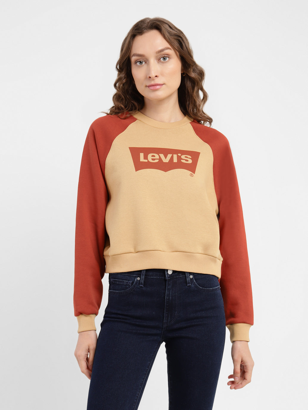 Women's Brand Logo Round Neck Sweatshirt