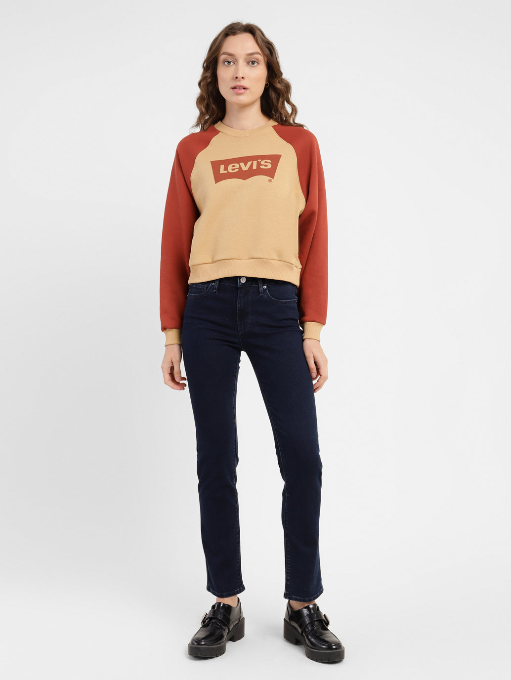 Women's Brand Logo Round Neck Sweatshirt