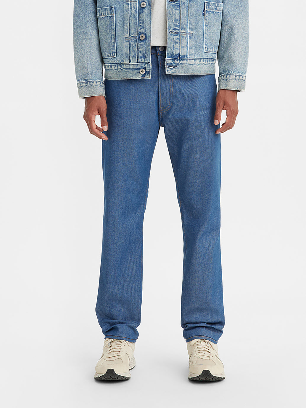 Men's 501 Blue Straight Fit Mid Rise Jeans - 27dd5bdb-ecda-4c59-a5d0-bc43fffbc50e View
