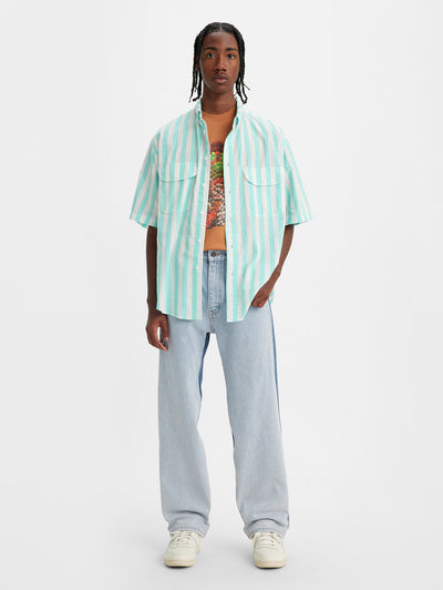 Men's Indigo Loose Fit Mid Rise Jeans-image-44