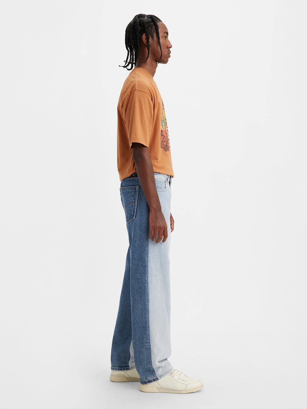 Men's Indigo Loose Fit Mid Rise Jeans - Main Image