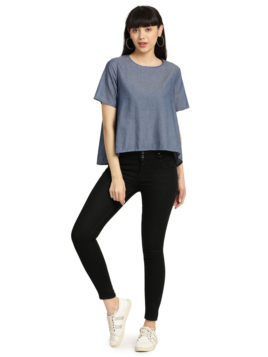 Women's Solid Round Neck Top