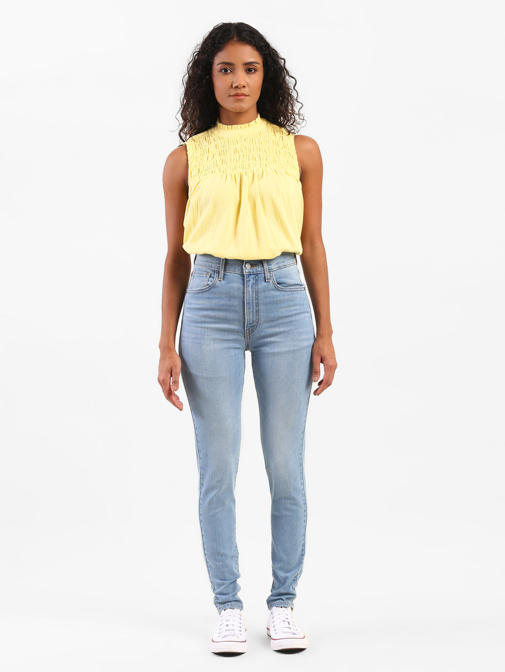 Women's Striped High Neck Top - 295a35cb-6e62-419b-855a-921a1f2958ad View