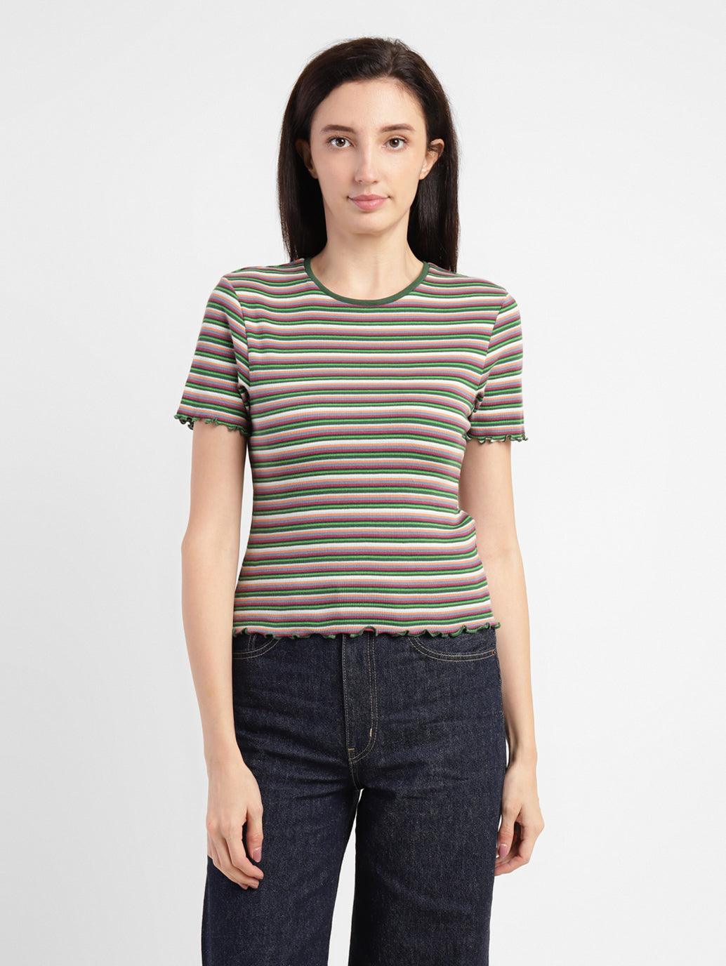 Women's Striped Regular Fit T-shirt