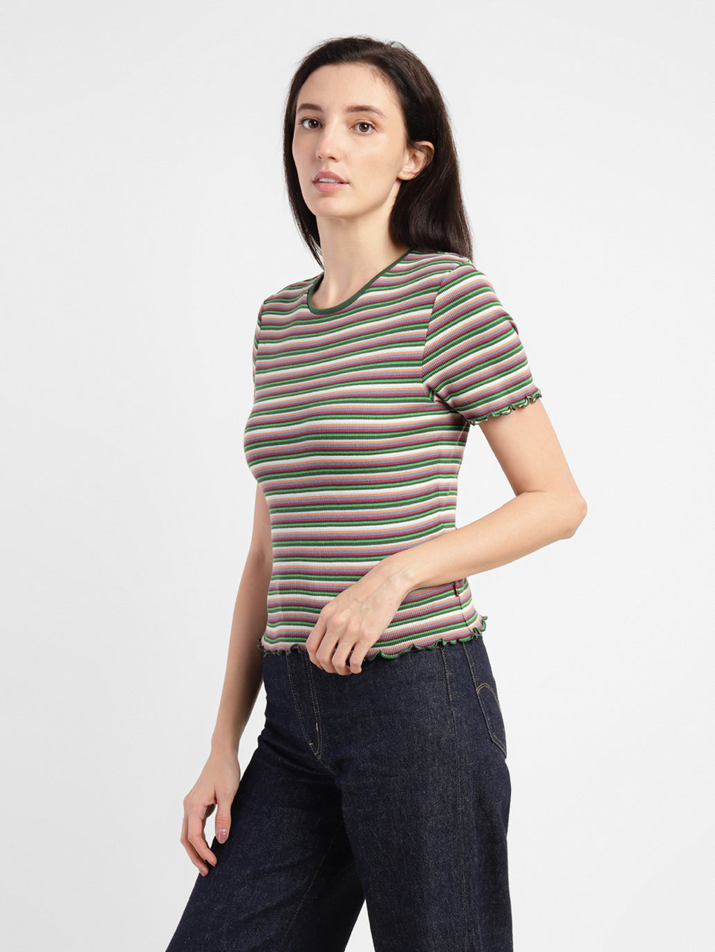 Women's Striped Regular Fit T-Shirts