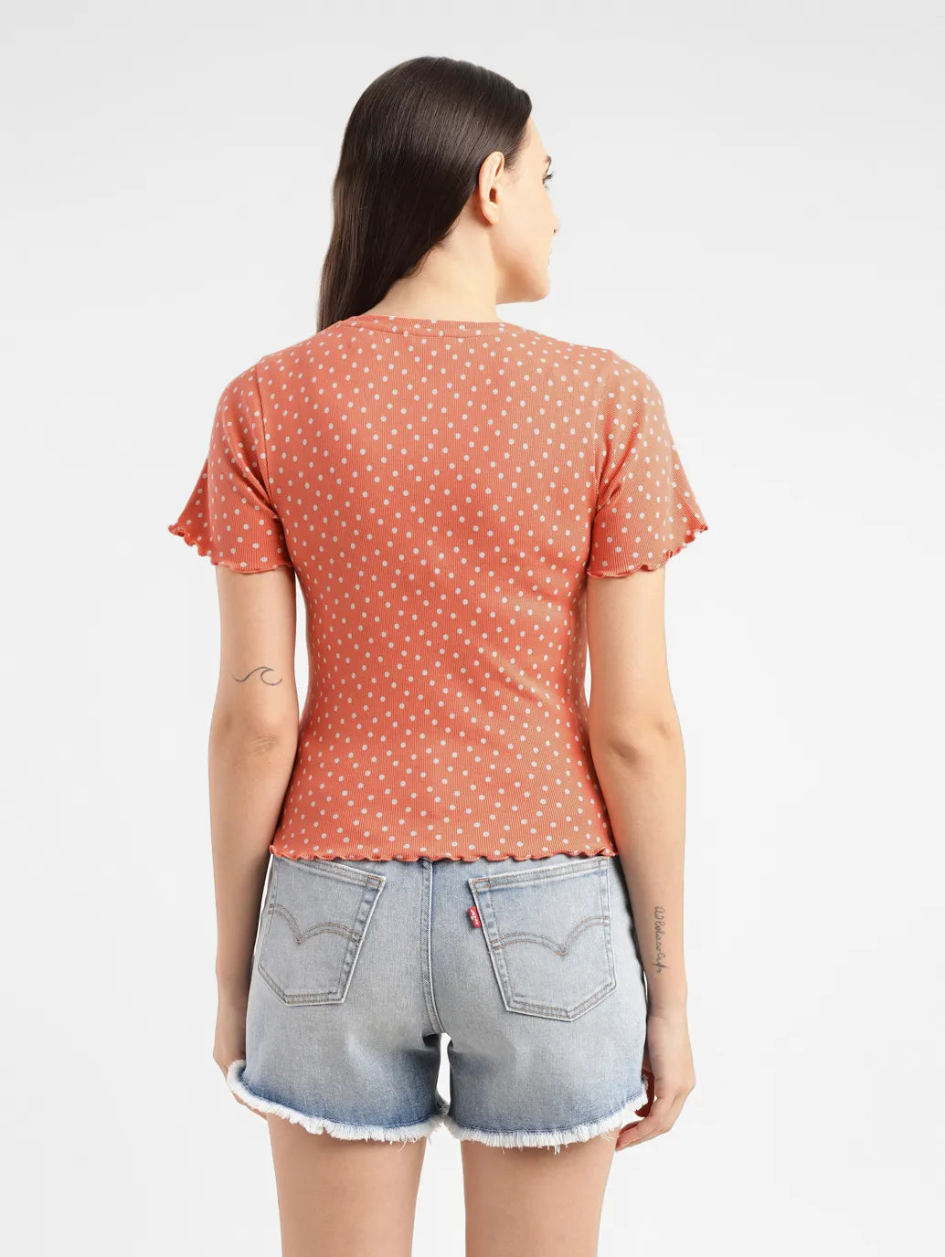 Women's Polka Dot Crew Neck T-shirt