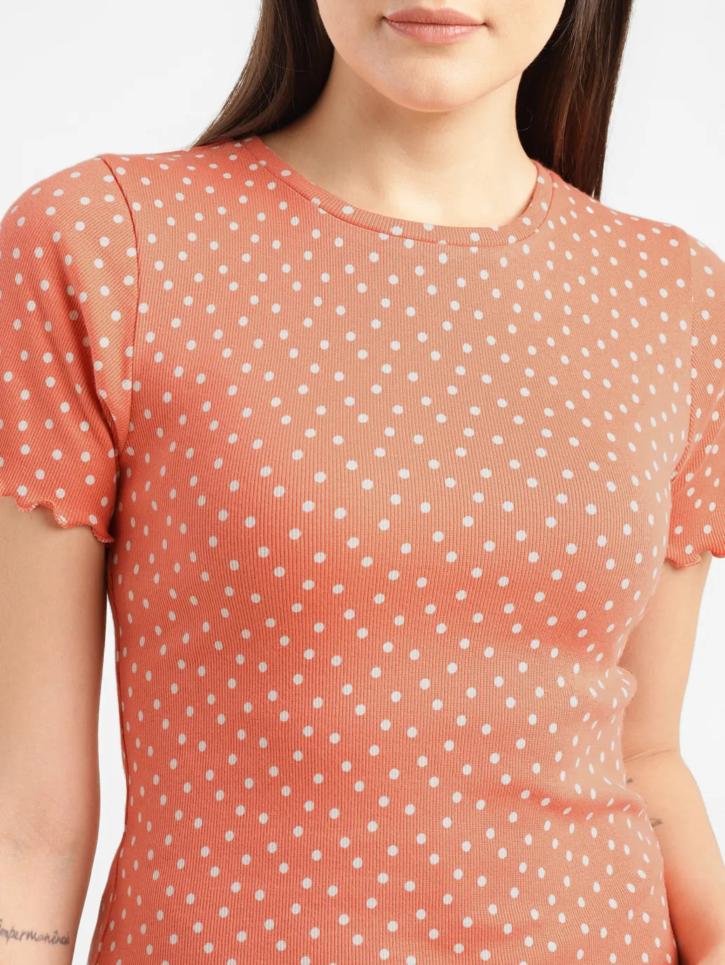 Women's Polka Dot Crew Neck T-shirt