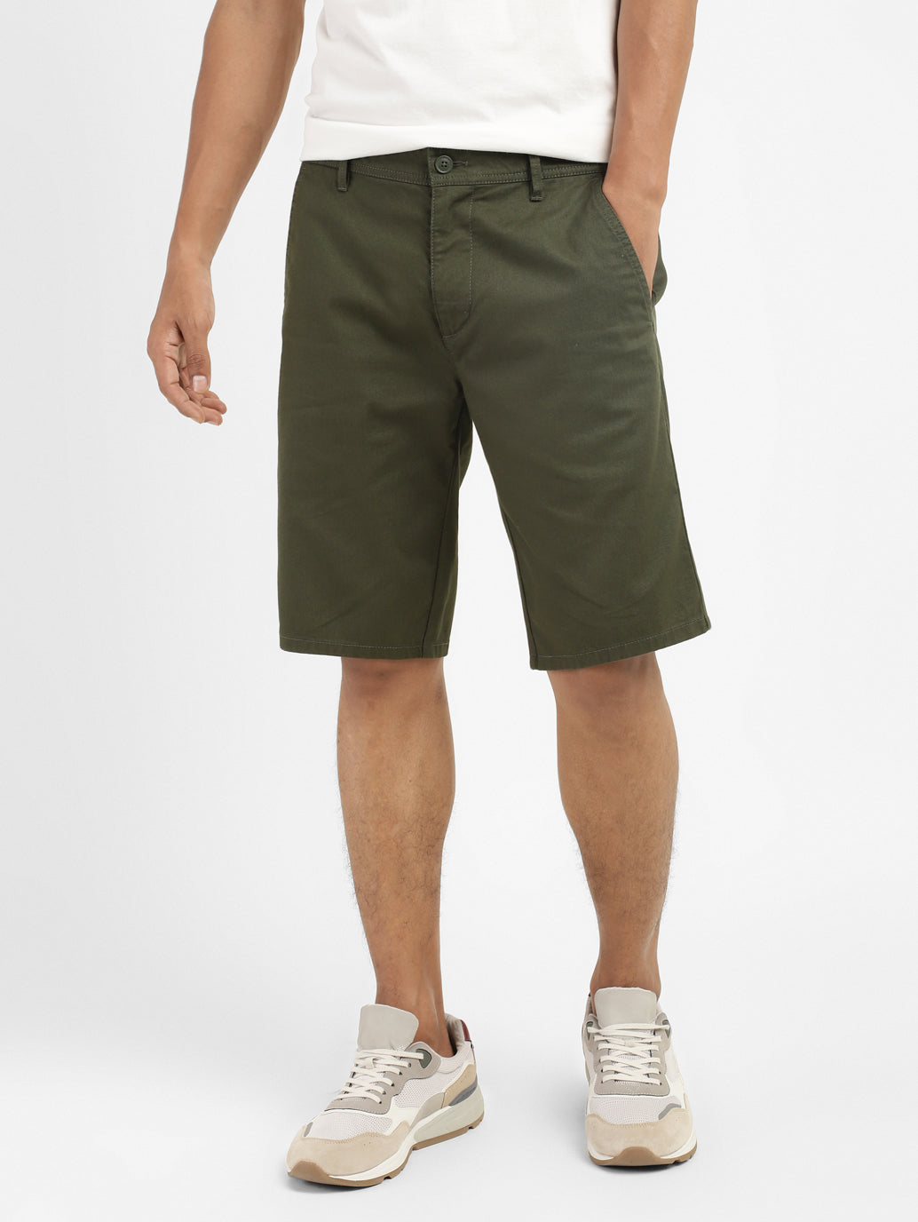 Men's Green Tapered Fit Shorts