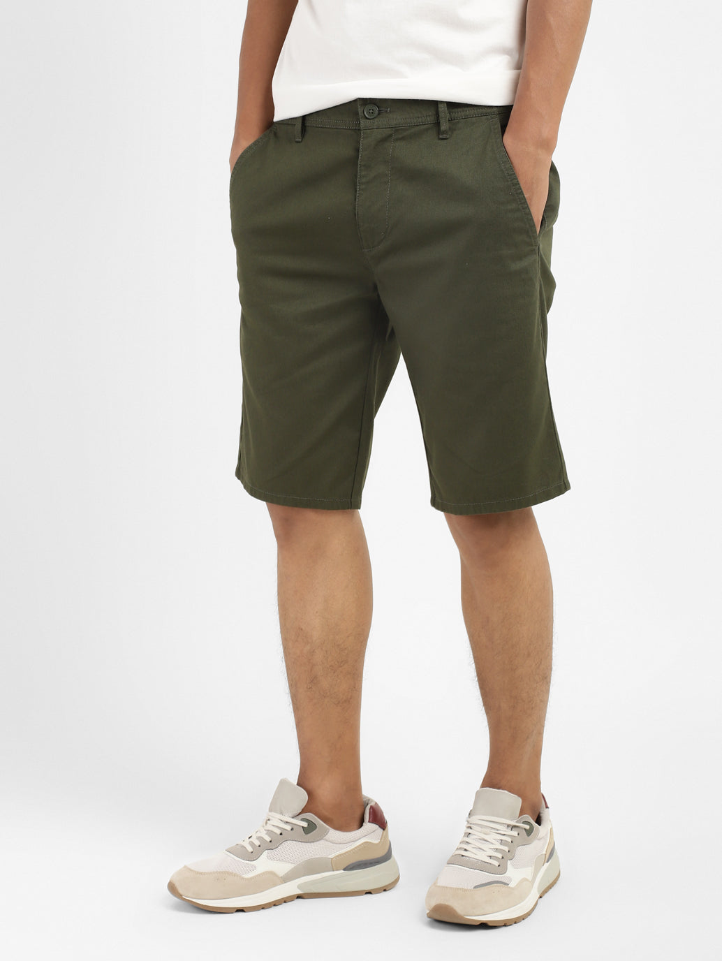 Men's Green Tapered Fit Shorts