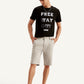 Men's Light Grey Regular Fit Shorts