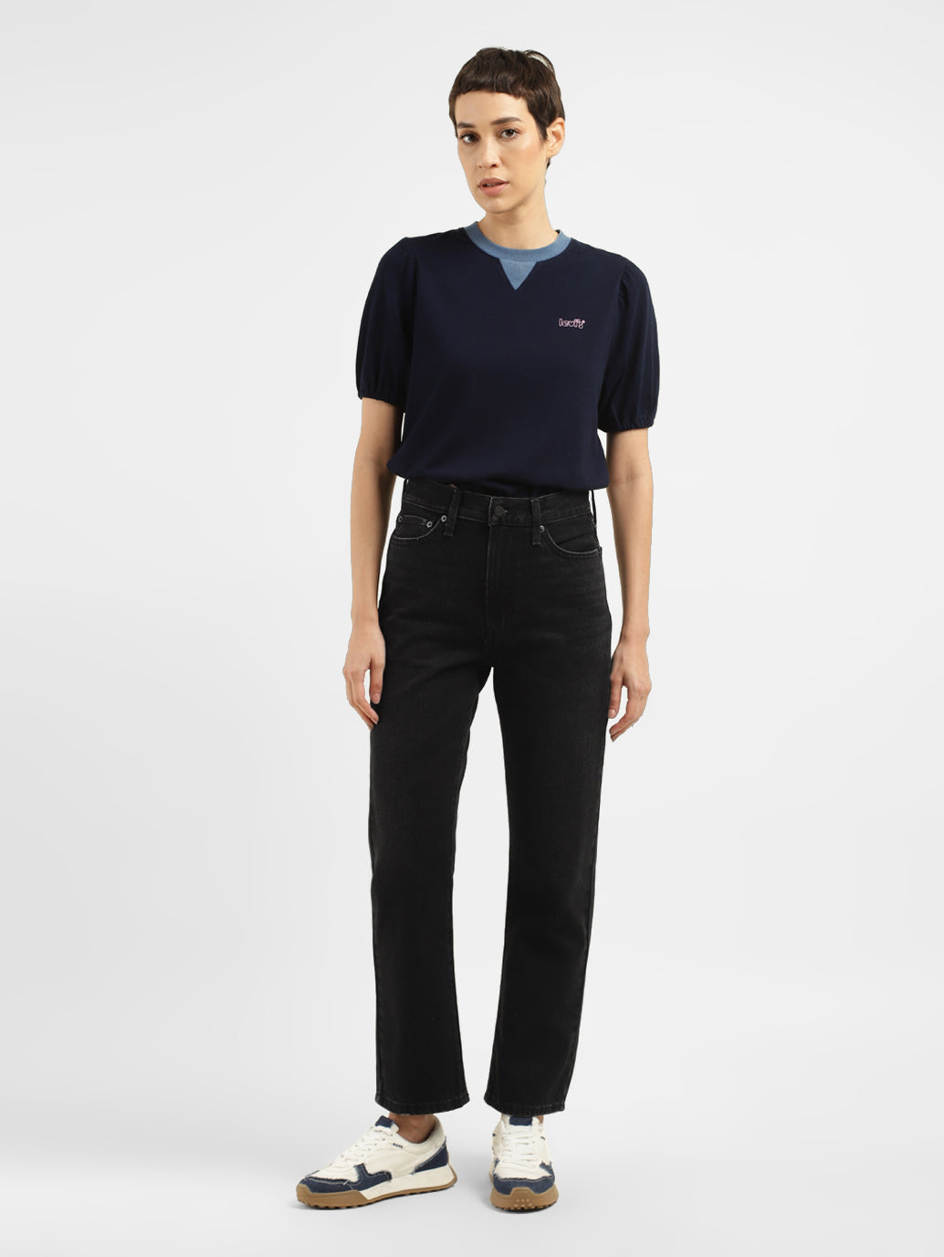 Women's Black Wedgie Straight Fit High Rise Jeans