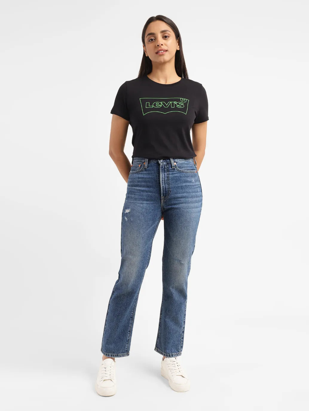 Women's Blue Wedgie Straight Fit High Rise Jeans