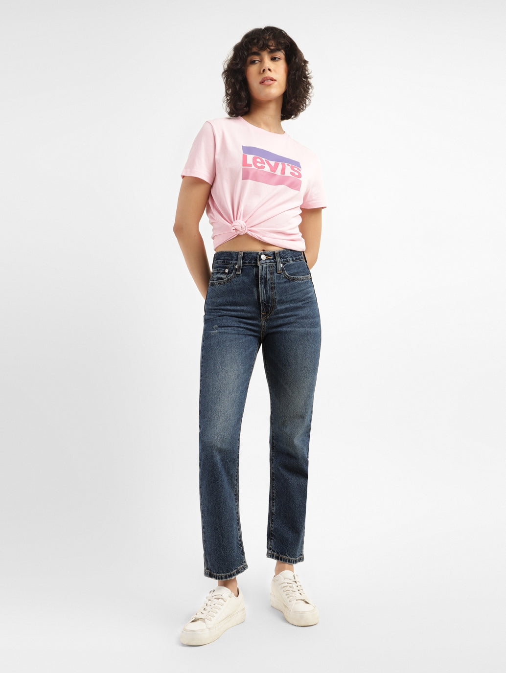 Women's Blue Wedgie Straight Fit High Rise Jeans