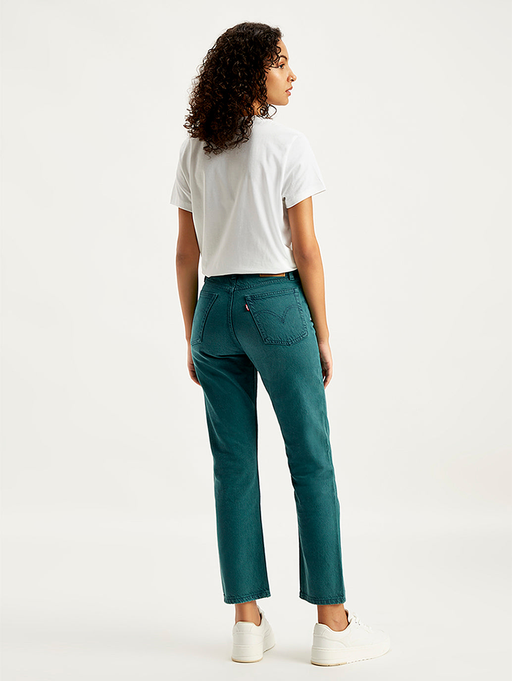 Women's Mid Rise Wedgie Straight Fit Teal Jeans