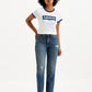 Women's Mid Rise Wedgie Straight Fit Blue Jeans