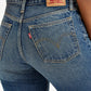 Women's Mid Rise Wedgie Straight Fit Blue Jeans