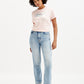 Women's Mid Rise Wedgie Straight Fit Light Blue Jeans