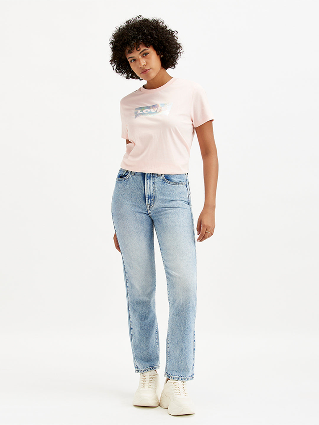 Women's Light Blue Wedgie Straight Fit Mid Rise Jeans