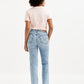 Women's Mid Rise Wedgie Straight Fit Light Blue Jeans