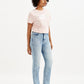 Women's Mid Rise Wedgie Straight Fit Light Blue Jeans