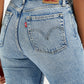 Women's Mid Rise Wedgie Straight Fit Light Blue Jeans