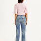 Women's Blue Wedgie Straight Fit Mid Rise Jeans - Back View