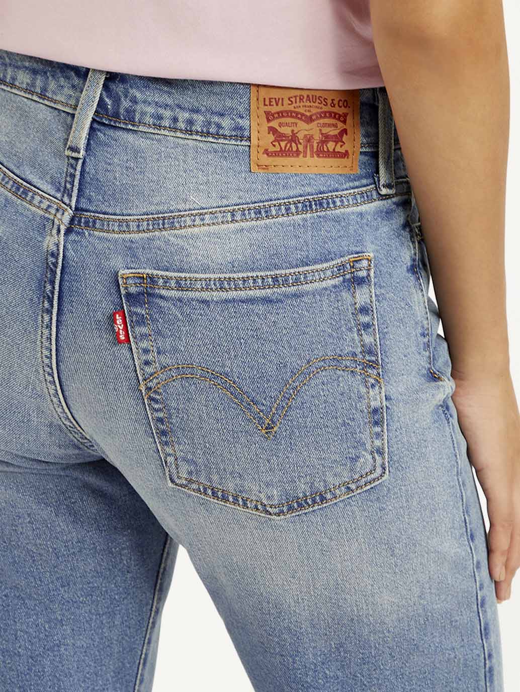 Women's Blue Wedgie Straight Fit Mid Rise Jeans - 04690eda-9773-412e-bed8-a597e5ff7bd5 View