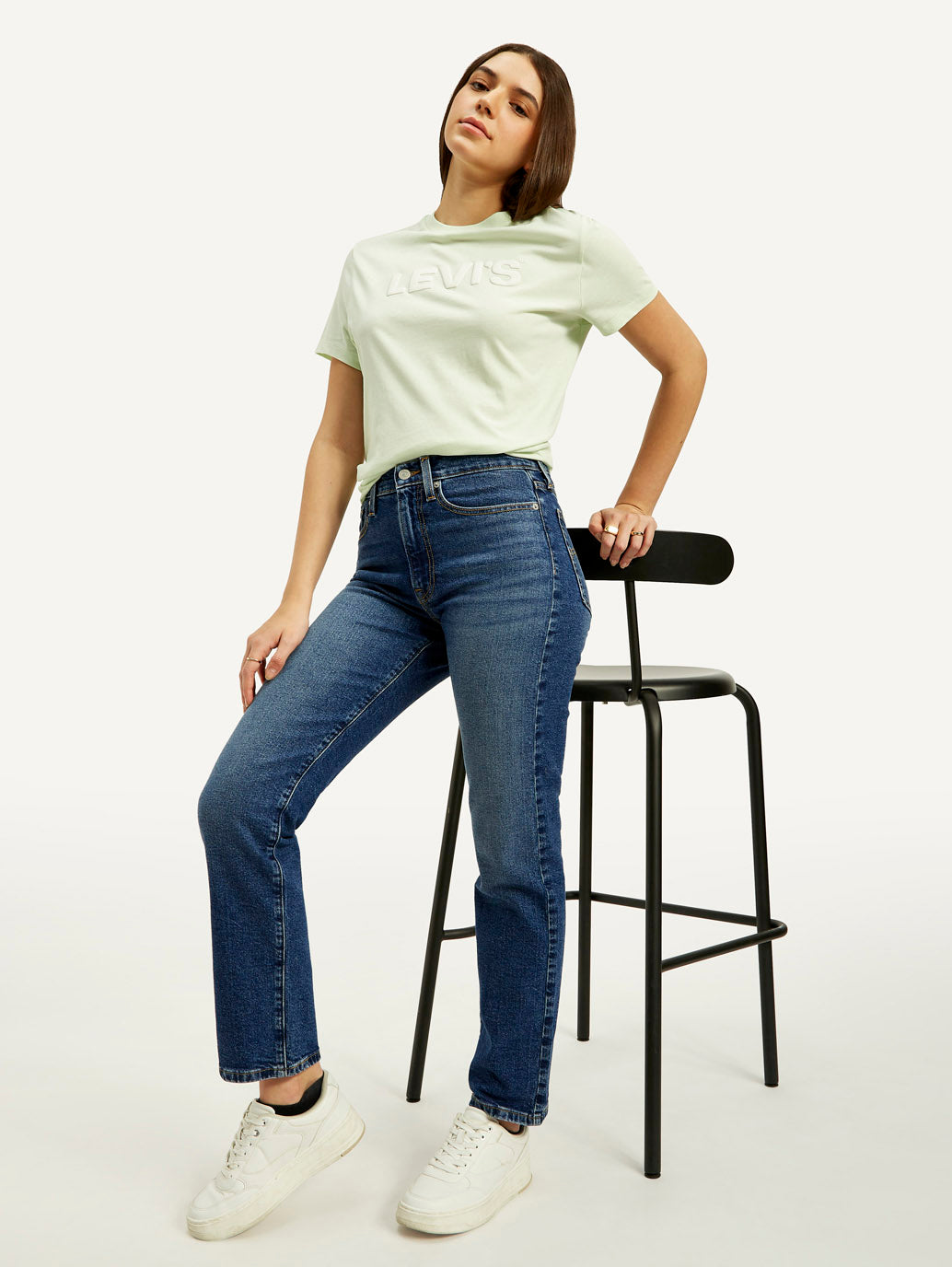 Women's Blue Wedgie Straight Fit High Rise Jeans