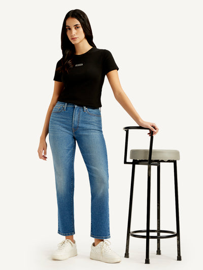 levi's Women's Blue Wedgie Straight Fit Mid Rise Jeans-picture-21