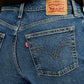 Women's Blue Wedgie Straight Fit Mid Rise Jeans - Detail View