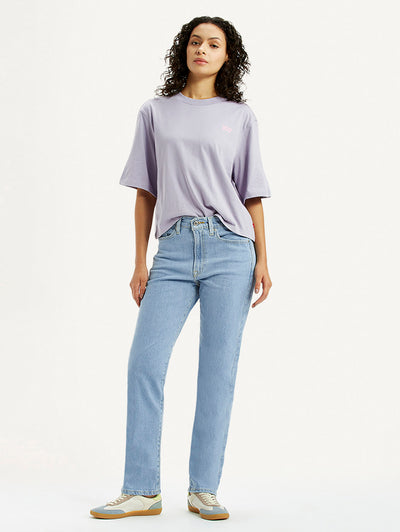 levi's Women's Light Blue Wedgie Straight Fit Mid Rise Jeans-picture-12