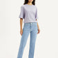 Women's Light Blue Wedgie Straight Fit Mid Rise Jeans - Front View