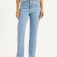 Women's Light Blue Wedgie Straight Fit Mid Rise Jeans - Front View