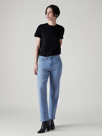 levi's Women's Light Blue Wedgie Straight Fit Mid Rise Jeans-picture-17