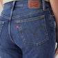 Women's Blue Wedgie Straight Fit High Rise Jeans - Detail View