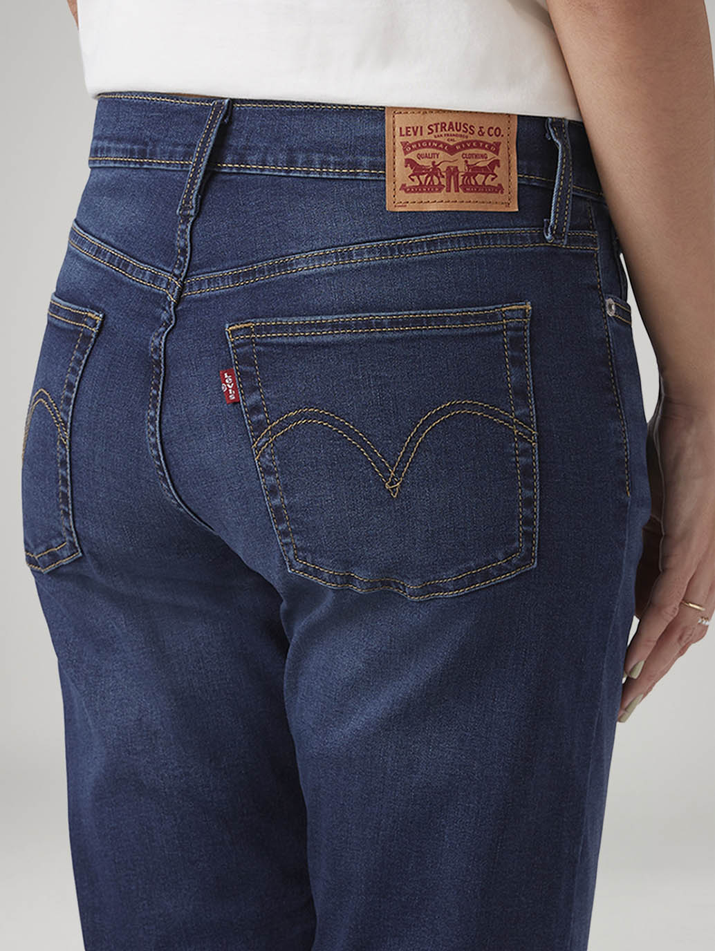 Women's Dark Blue Wedgie Straight Fit High Rise Jeans - 20 View
