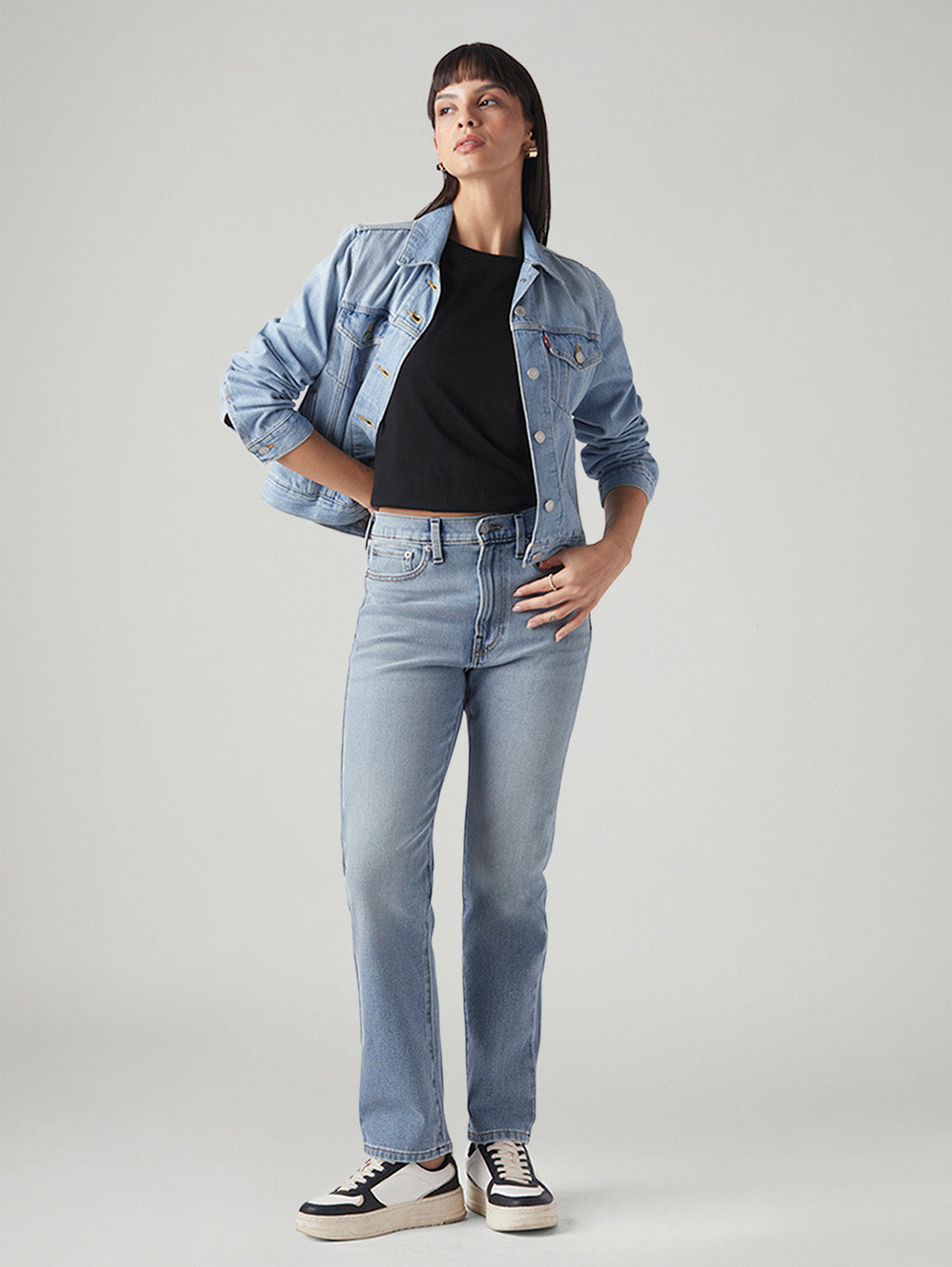 Women's Light Blue Wedgie Straight Fit High Rise Jeans