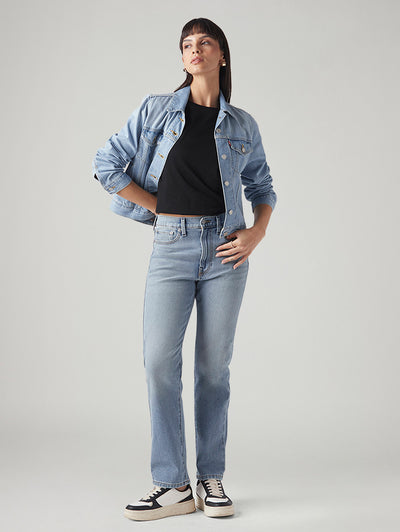 levi's Women's Light Blue Wedgie Straight Fit High Rise Jeans-picture-34