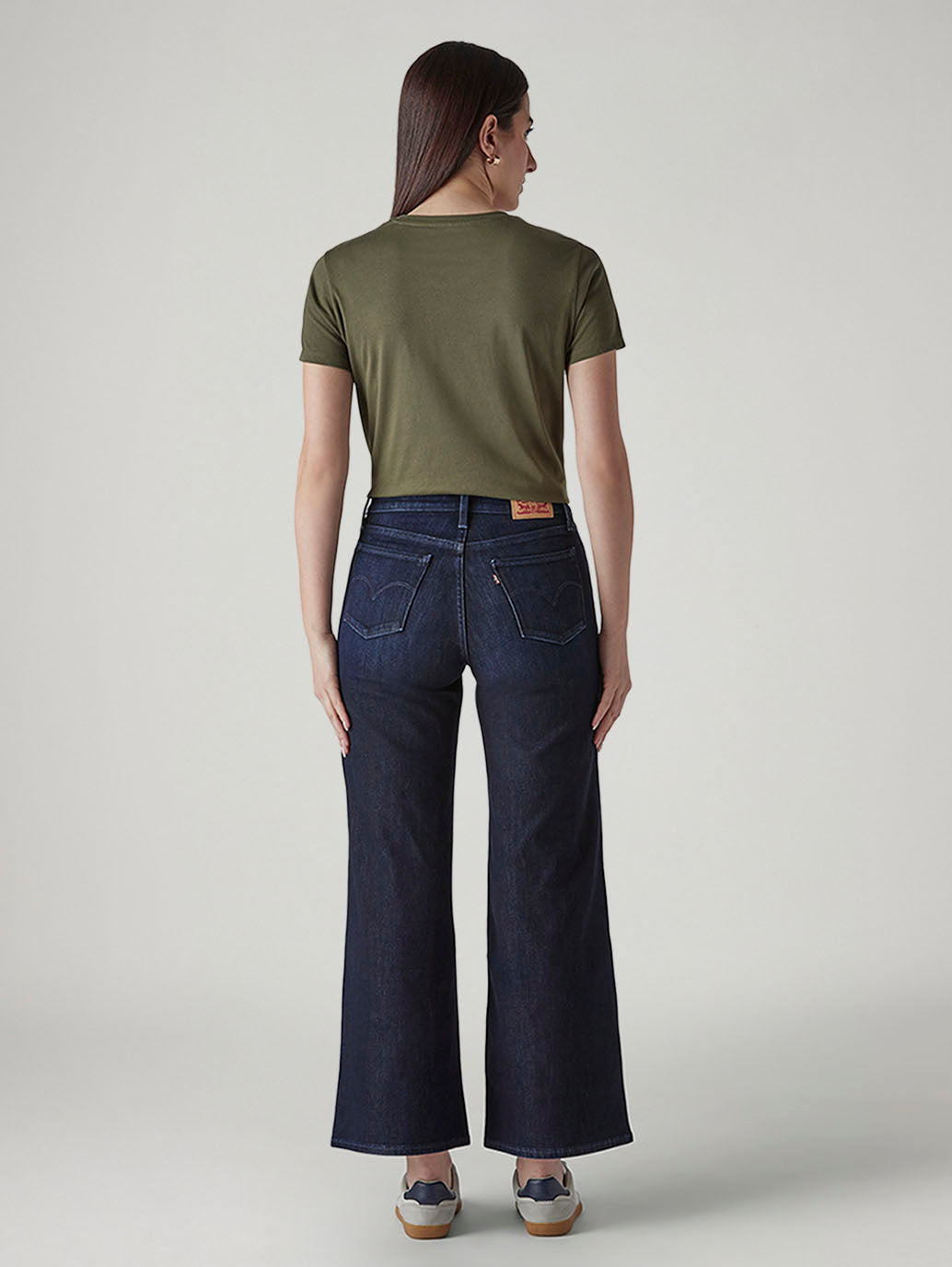 Women's Dark Indigo Wedgie Straight Fit High Rise Jeans - Back View