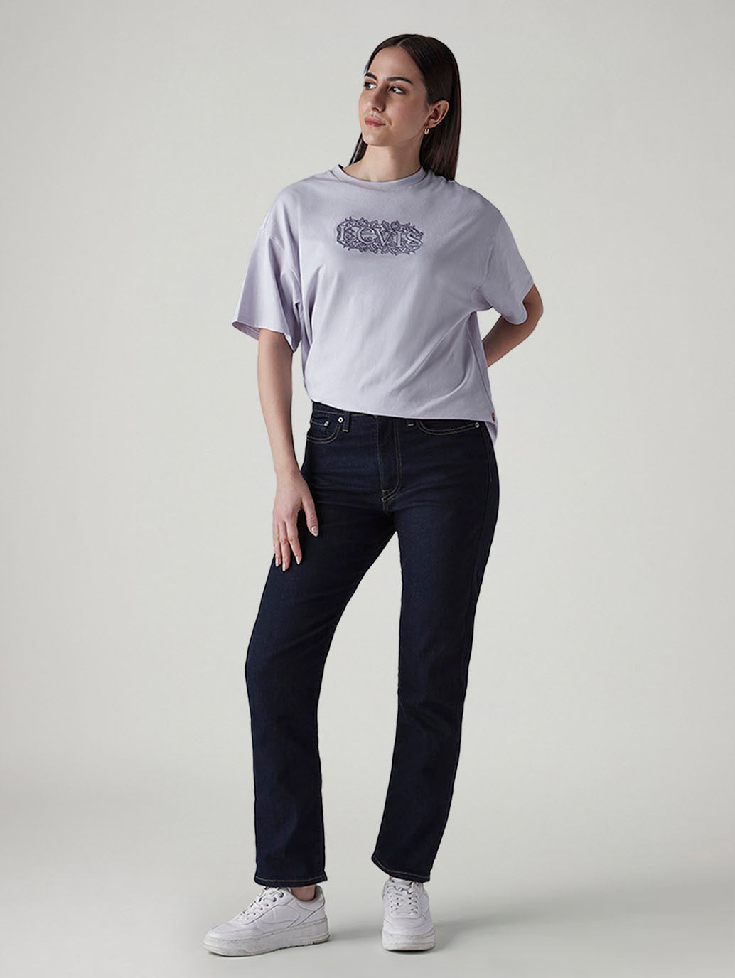 Women's Dark Indigo Wedgie Straight Fit High Rise Jeans