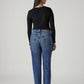 Women's Med Indigo Wedgie Straight Fit High Rise Jeans - Back View