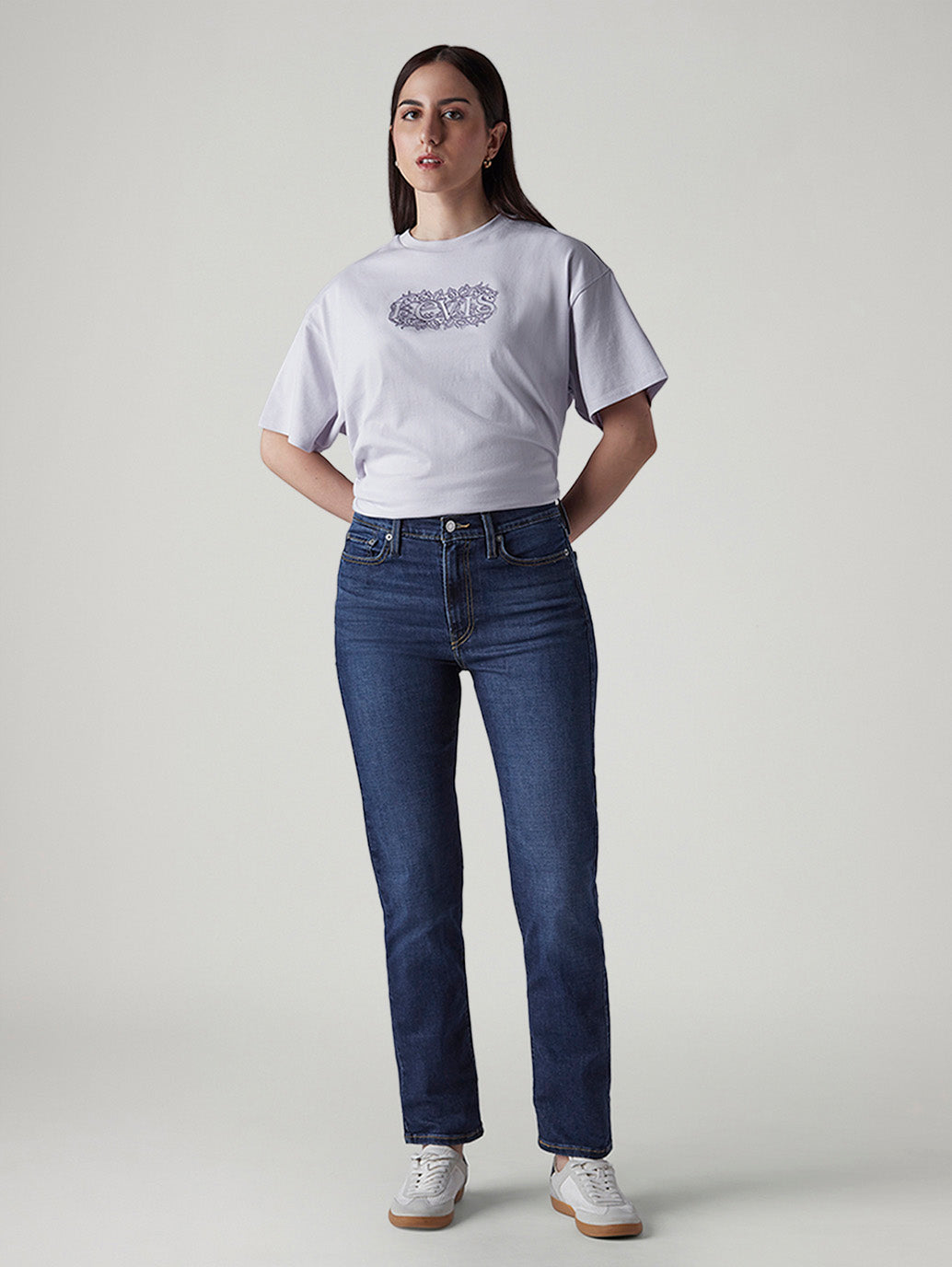 Women's Dark Indigo Wedgie Straight Fit High Rise Jeans