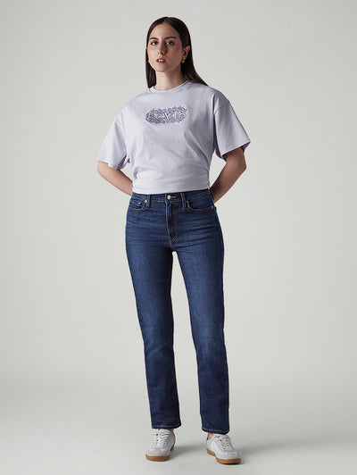 levi's Women's Dark Indigo Wedgie Straight Fit High Rise Jeans-picture-28